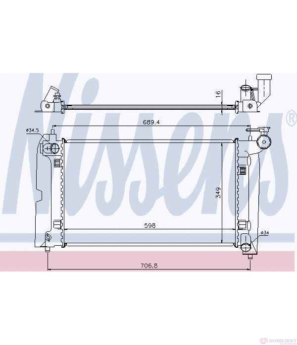 РАДИАТОР ВОДЕН TOYOTA COROLLA SEDAN (2001-) 1.6 VVT-i - NISSENS