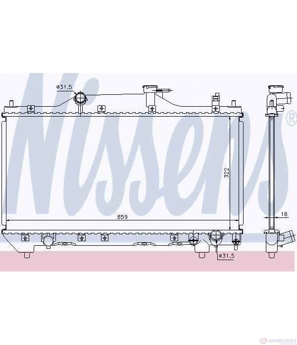 РАДИАТОР ВОДЕН TOYOTA AVENSIS (1997-) 1.6 VVT-i - NISSENS