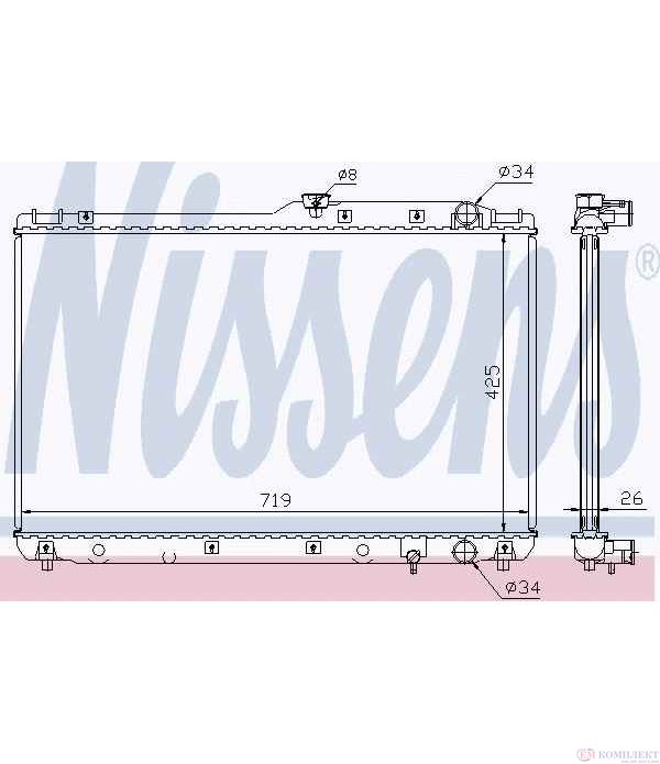 РАДИАТОР ВОДЕН TOYOTA CAMRY STATION WAGON (1991-) 3.0 - NISSENS
