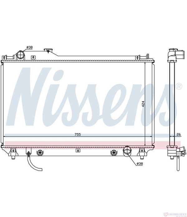 РАДИАТОР ВОДЕН LEXUS LS 430 (2000-) 4.3 - NISSENS
