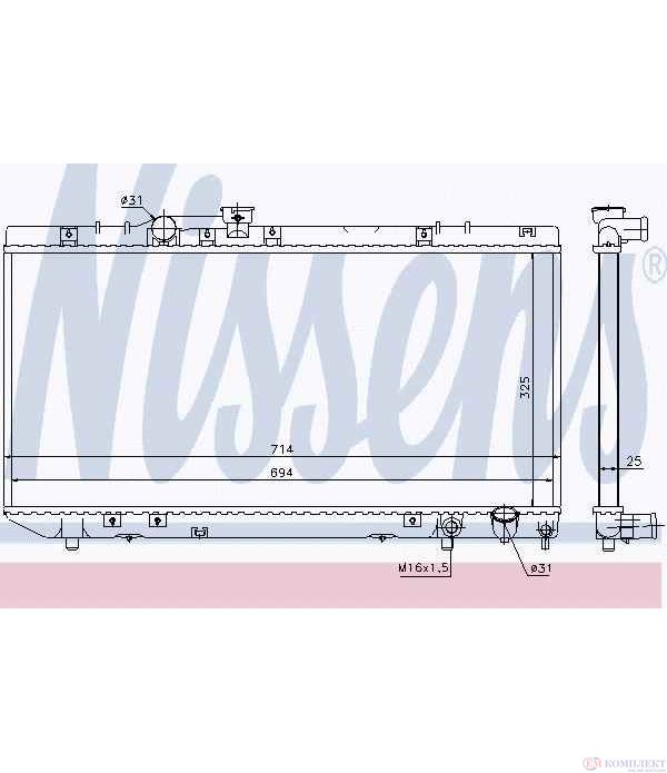РАДИАТОР ВОДЕН TOYOTA CELICA COUPE (1989-) 2.0 Turbo 4WD - NISSENS