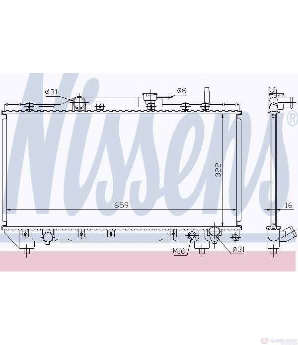 РАДИАТОР ВОДЕН TOYOTA CARINA E SEDAN (1992-) 2.0 GTi 16V - NISSENS