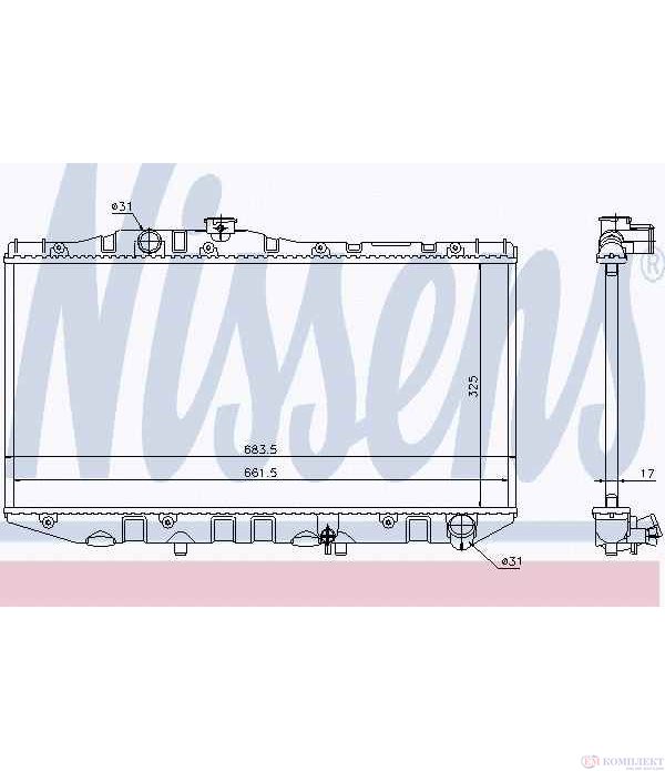 РАДИАТОР ВОДЕН TOYOTA CAMRY (1986-) 2.0 Gli 16V - NISSENS