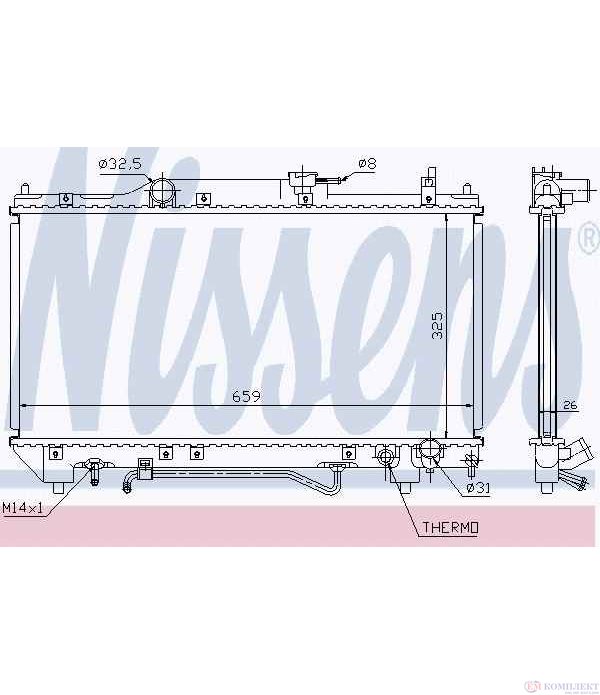 РАДИАТОР ВОДЕН TOYOTA AVENSIS LIFTBACK (1997-) 2.0 - NISSENS