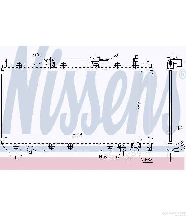 РАДИАТОР ВОДЕН TOYOTA AVENSIS (1997-) 2.0 - NISSENS