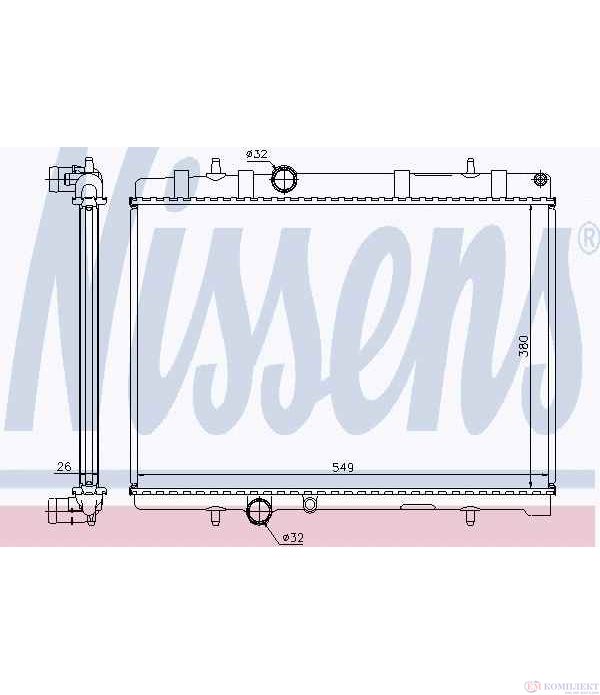 РАДИАТОР ВОДЕН PEUGEOT 407 (2004-) 2.2 - NISSENS