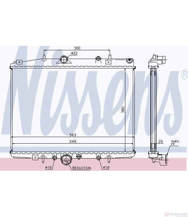 РАДИАТОР ВОДЕН PEUGEOT 607 (2000-) 2.2 16V - NISSENS