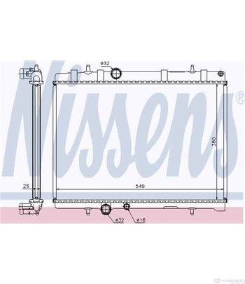 РАДИАТОР ВОДЕН PEUGEOT 407 COUPE (2005-) 2.2 16V - NISSENS