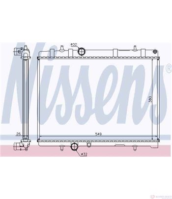 РАДИАТОР ВОДЕН PEUGEOT 407 COUPE (2005-) 2.2 16V - NISSENS