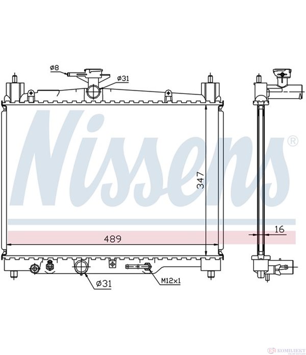 РАДИАТОР ВОДЕН TOYOTA YARIS (1999-) 1.3 - NISSENS