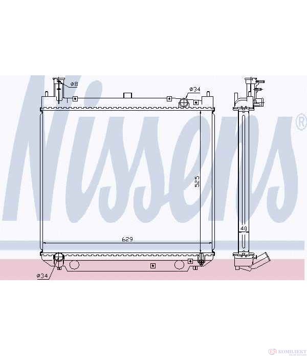 РАДИАТОР ВОДЕН TOYOTA HIACE IV WAGON (1995-) 2.4 TD 4WD - NISSENS