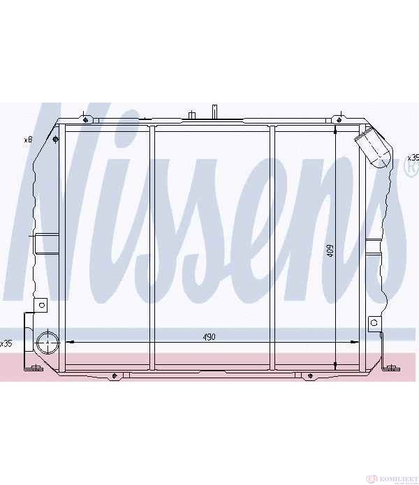 РАДИАТОР ВОДЕН TOYOTA HIACE III (1989-) 2.4 D 4WD - NISSENS