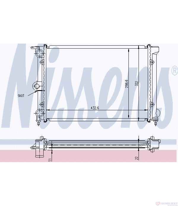 РАДИАТОР ВОДЕН VOLKSWAGEN JETTA II (1984-) 1.3 CAT - NISSENS