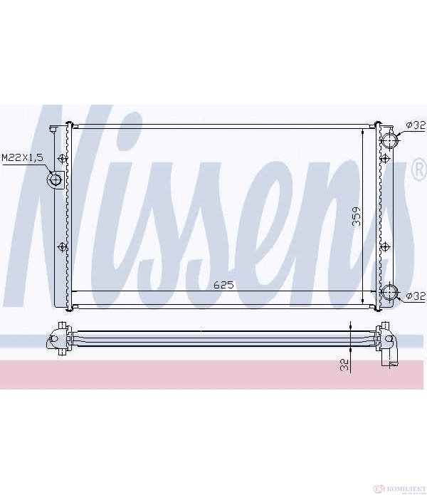 РАДИАТОР ВОДЕН VOLKSWAGEN VENTO (1991-) 2.0 - NISSENS