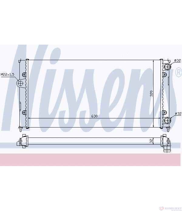 РАДИАТОР ВОДЕН VOLKSWAGEN GOLF III VARIANT (1993-) 2.0 - NISSENS