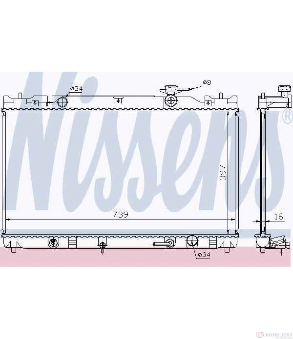 РАДИАТОР ВОДЕН TOYOTA CAMRY (2001-) 2.4 VVT-i - NISSENS