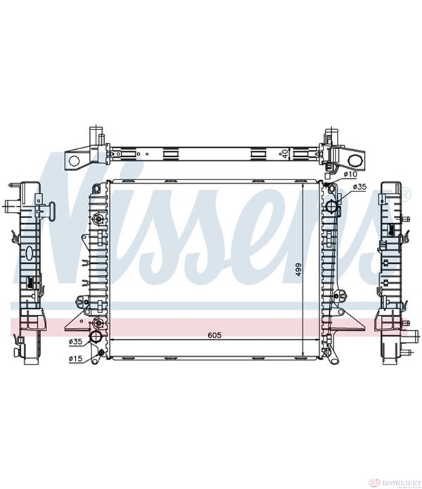РАДИАТОР ВОДЕН LAND ROVER DISCOVERY IV (2009-) 2.7 TD - NISSENS