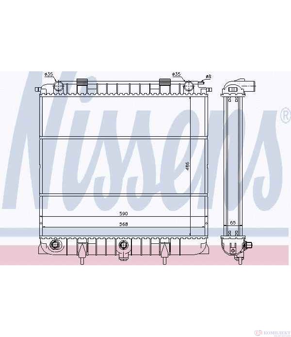 РАДИАТОР ВОДЕН LAND ROVER RANGE ROVER II (1994-) 2.5 TD - NISSENS