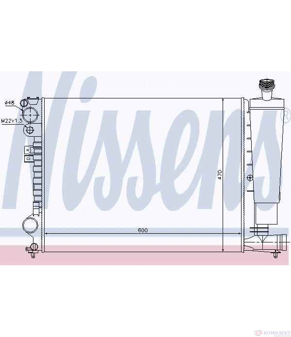 РАДИАТОР ВОДЕН PEUGEOT EXPERT (1995-) 1.6 - NISSENS