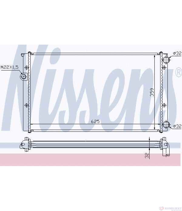 РАДИАТОР ВОДЕН VOLKSWAGEN VENTO (1991-) 1.9 TDI - NISSENS
