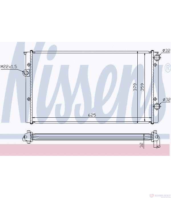 РАДИАТОР ВОДЕН VOLKSWAGEN VENTO (1991-) 1.9 D - NISSENS