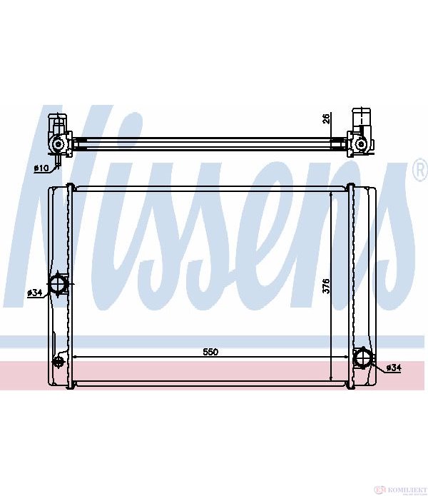 РАДИАТОР ВОДЕН TOYOTA AURIS (2006-) 1.4 D-4D - NISSENS