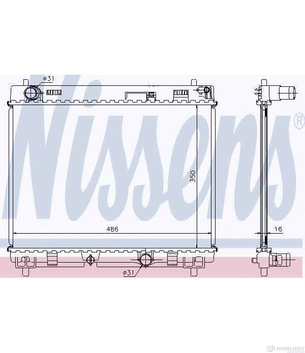 РАДИАТОР ВОДЕН TOYOTA YARIS (2005-) 1.4 D-4D - NISSENS
