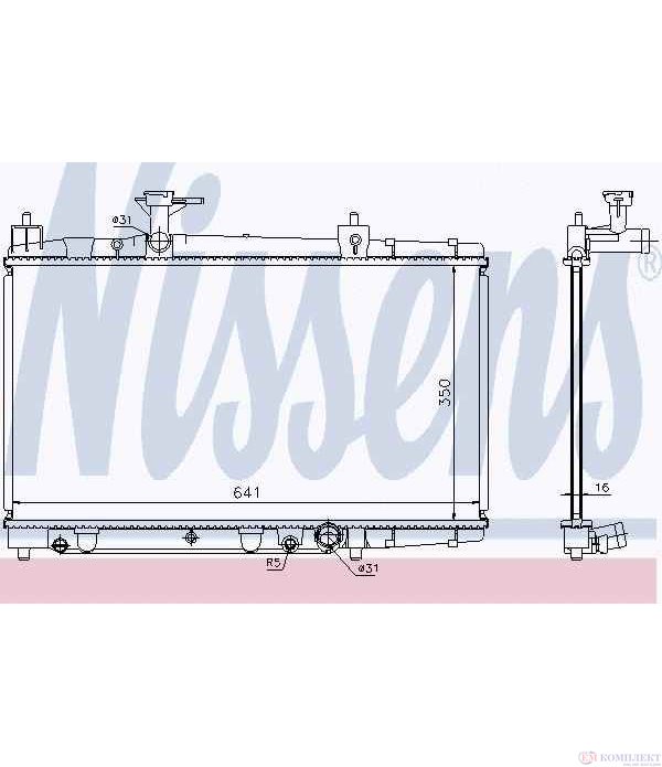 РАДИАТОР ВОДЕН TOYOTA YARIS VERSO (1999-) 1.4 D-4D - NISSENS