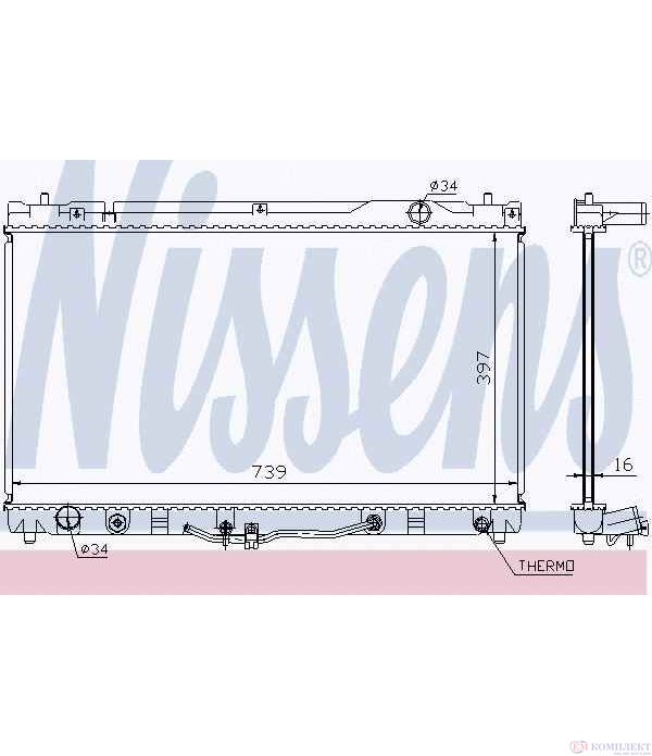 РАДИАТОР ВОДЕН TOYOTA CAMRY (2001-) 3.0 V6 - NISSENS