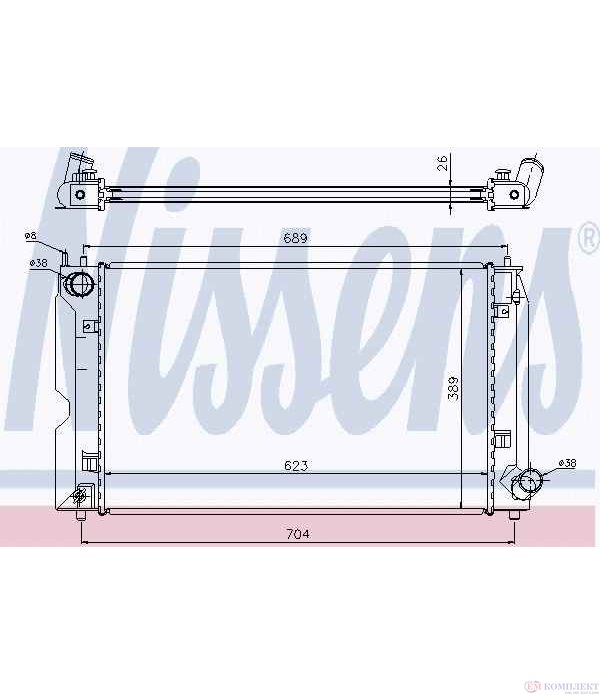 РАДИАТОР ВОДЕН TOYOTA COROLLA SEDAN (2001-) 2.0 D-4D - NISSENS