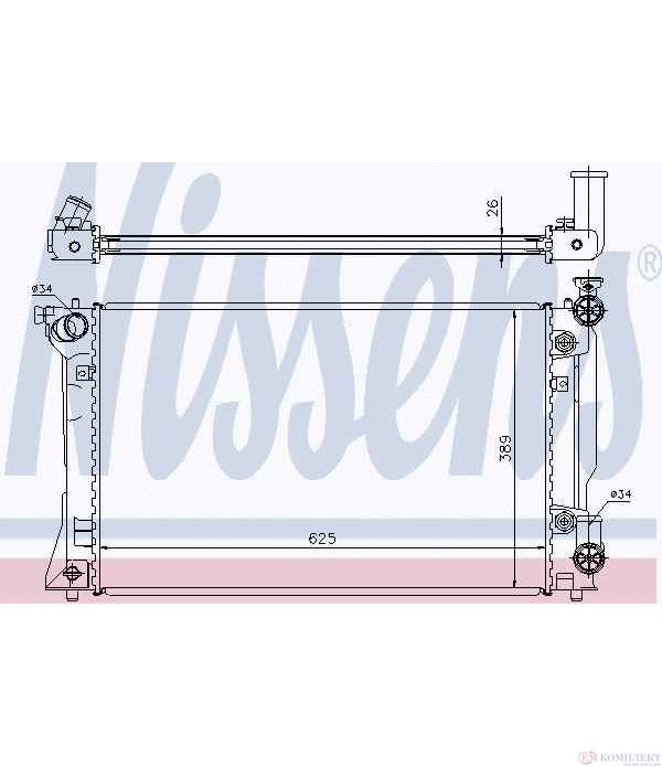 РАДИАТОР ВОДЕН TOYOTA AVENSIS COMBI (2003-) 2.0 - NISSENS