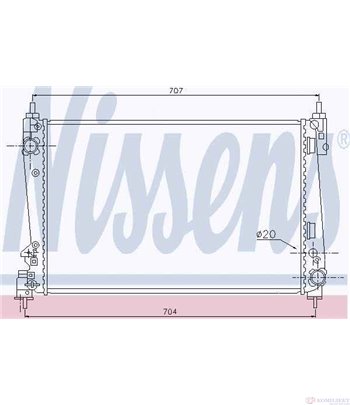 РАДИАТОР ВОДЕН FIAT BRAVO (2006-) 1.4 16V - NISSENS