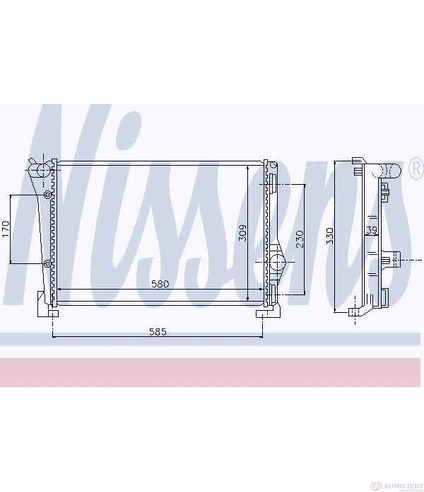 РАДИАТОР ВОДЕН FIAT IDEA (2003-) 1.3 JTD - NISSENS