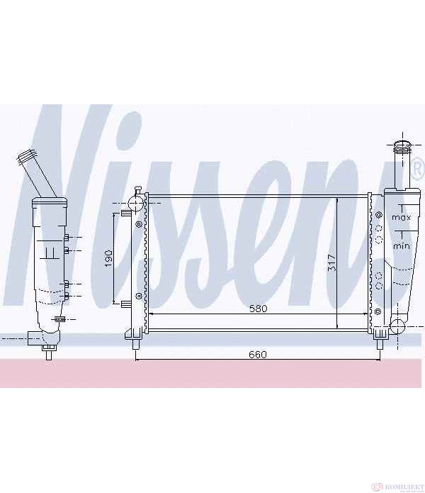 РАДИАТОР ВОДЕН FIAT PUNTO (1999-) 1.2 Natural Power - NISSENS