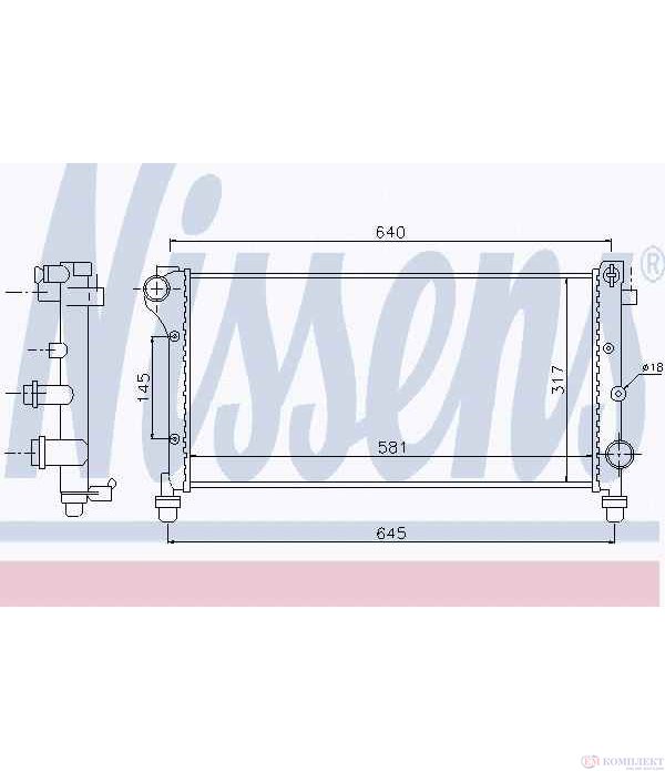 РАДИАТОР ВОДЕН FIAT PANDA (2003-) 1.2 Bi-Power - NISSENS