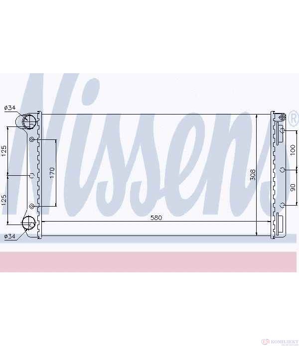 РАДИАТОР ВОДЕН FIAT PUNTO (1999-) 1.8 130 HGT - NISSENS