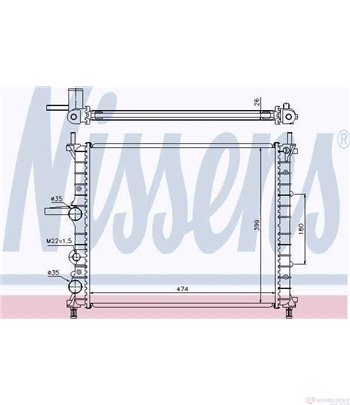 РАДИАТОР ВОДЕН FIAT MAREA WEEKEND (1996-) 1.6 100 16V - NISSENS