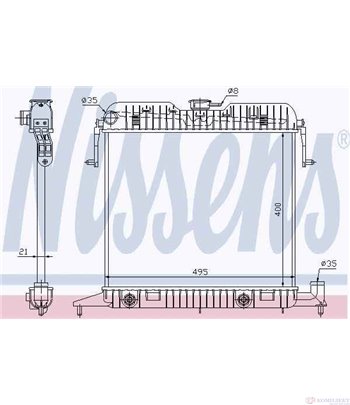 РАДИАТОР ВОДЕН OPEL OMEGA A COMBI (1986-) 1.8 N - NISSENS