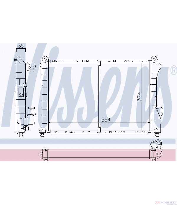 РАДИАТОР ВОДЕН FIAT COUPE (1993-) 2.0 20V Turbo - NISSENS