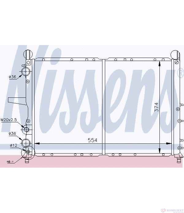 РАДИАТОР ВОДЕН FIAT COUPE (1993-) 2.0 16V Turbo - NISSENS