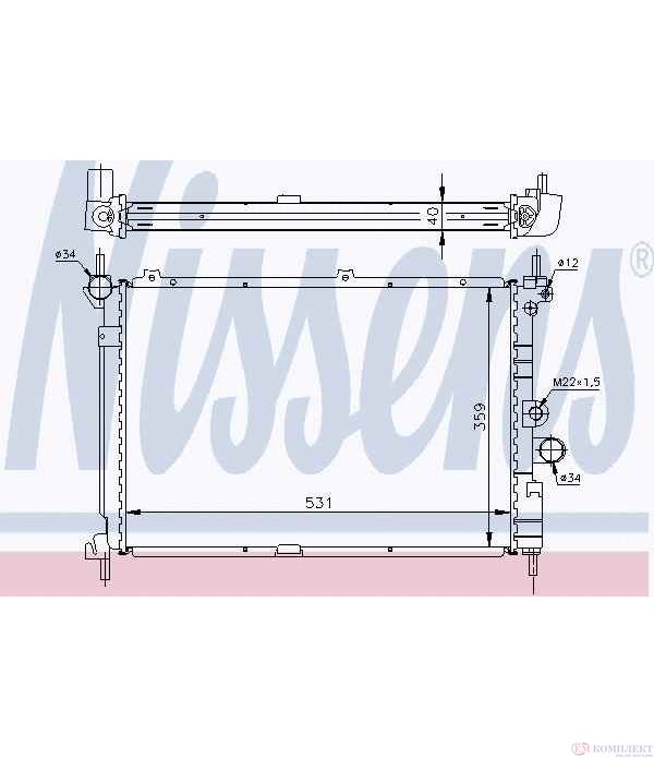 РАДИАТОР ВОДЕН VAUXHALL ASTRA MK III (1991-) 1.7 TD - NISSENS