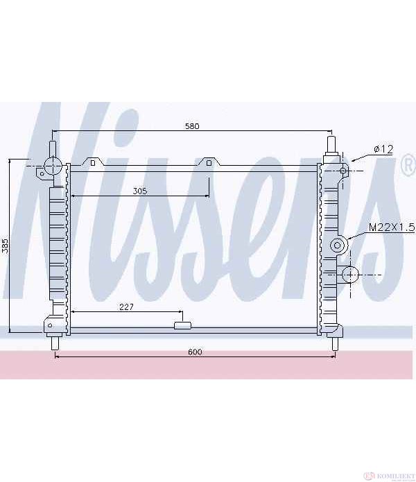 РАДИАТОР ВОДЕН OPEL ASTRA F COMBI (1991-) 1.7 TDS - NISSENS