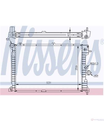 РАДИАТОР ВОДЕН OPEL VECTRA A (1988-) 1.7 TD - NISSENS