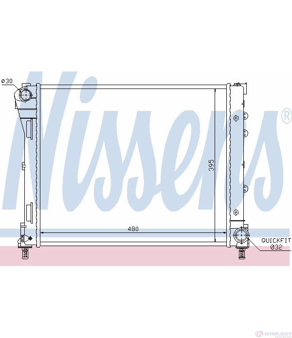 РАДИАТОР ВОДЕН FIAT 500 (2007-) 1.4 - NISSENS