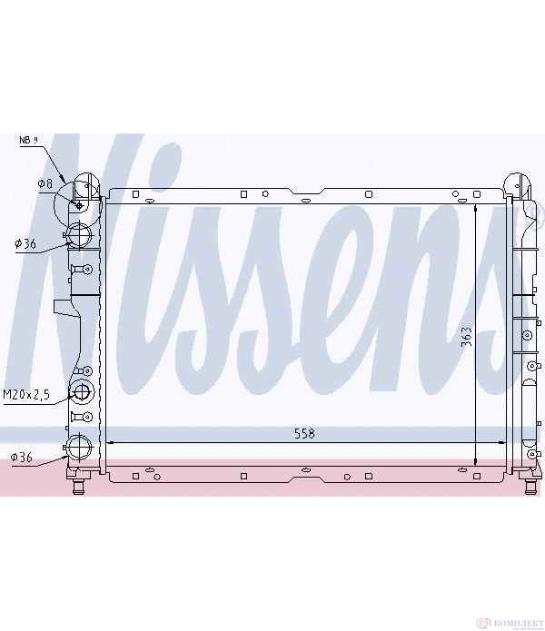 РАДИАТОР ВОДЕН LANCIA DEDRA (1989-) 1.9 TDS - NISSENS