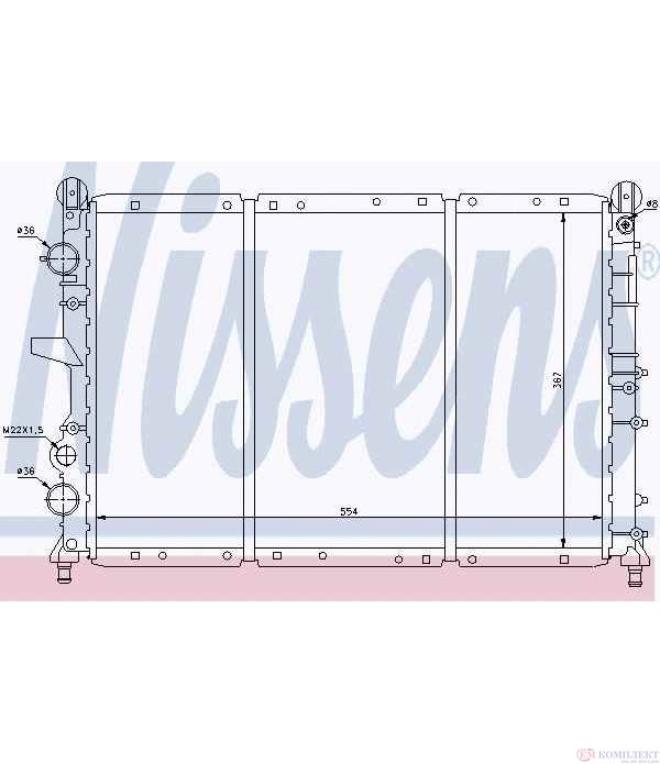 РАДИАТОР ВОДЕН FIAT TEMPRA S.W. (1990-) 1.9 TD - NISSENS