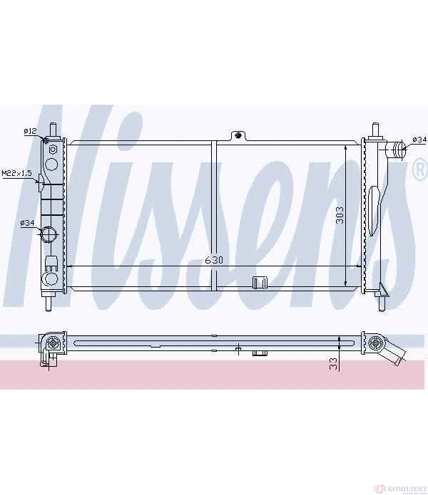 РАДИАТОР ВОДЕН OPEL KADETT E COMBI (1984-) 1.6 - NISSENS