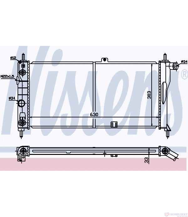 РАДИАТОР ВОДЕН OPEL KADETT E COMBO (1986-) 1.6 - NISSENS