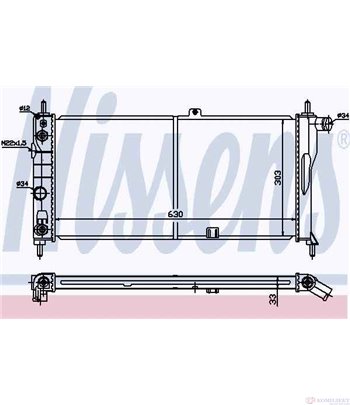 РАДИАТОР ВОДЕН OPEL KADETT E COMBI (1984-) 1.6 - NISSENS