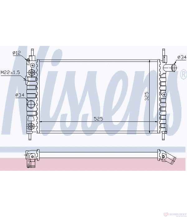 РАДИАТОР ВОДЕН OPEL KADETT E COMBO (1986-) 1.6 - NISSENS